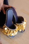 Buy_Foot Fuel_Gold Chains Coin Embellished Wedges _at_Aza_Fashions