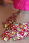 Foot Fuel_Multi Color Beads, Crystals, Sequins Knotted And Embellished Mules _at_Aza_Fashions