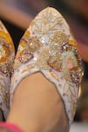 Shop_Foot Fuel_Gold Beads Sukhi Blossom Embellished Juttis _at_Aza_Fashions