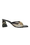 NR BY NIDHI RATHI_Black Embellished Sequin Strap Heels _at_Aza_Fashions