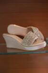 Buy_Foot Fuel_Gold Sequins, Diamonds Diamonties Embellished Wedges _at_Aza_Fashions