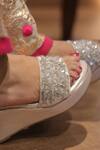 Buy_Foot Fuel_Gold Sequins, Diamonds Diamonties Embellished Wedges _Online_at_Aza_Fashions