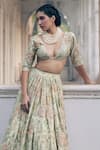 Paulmi and Harsh_Ivory Blouse And Lehenga Chiniya Silk Embroidered Bridal & Set  _at_Aza_Fashions