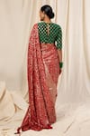 Shop_Masaba_Maroon Crepe Foil Print Saree _at_Aza_Fashions