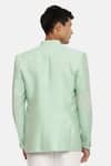 Shop_Mayank Modi - Men_Green Silk Cotton Bandhgala_at_Aza_Fashions