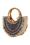 Buy_The Leather Garden_Beige Embellished Sabah Rhinestone Bag _Online_at_Aza_Fashions