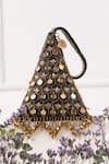 Buy_The Leather Garden_Black Embellished Zoha Charm Potli Bag _at_Aza_Fashions