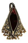 The Leather Garden_Black Embellished Zoha Charm Potli Bag _at_Aza_Fashions