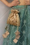 Soho Boho Studio by Aarti Thakur_Gold Embroidered Cutdana Embellished Potli _at_Aza_Fashions