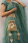 Buy_Soho Boho Studio by Aarti Thakur_Gold Embroidered Cutdana Embellished Potli 