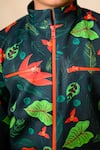 Shop_Thetaa_Green Scuba Flaming Lily Print Bomber Jacket With Joggers _Online_at_Aza_Fashions