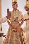 Megha Bansal_Beige Silk Embroidered Palam Jahaan Floral Embellished Lehenga Set _Online_at_Aza_Fashions