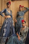 Megha Bansal_Blue Silk Organza Hand Embroidery Neel Lubina Kurta Sharara Set _Online_at_Aza_Fashions