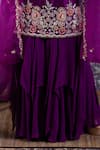 BAIDEHI_Purple Silk, Organza, Georgette Gota Patti, Resham And Work Kurta Sharara Set _at_Aza_Fashions