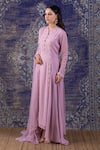Buy_BAIDEHI_Purple Georgette Sequins, Pearls Plumeria Embroidered Anarkali With Dupatta _Online_at_Aza_Fashions