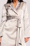 Style Junkiie_Silver Satin Lapel Collar Metallic Blazer Dress  _at_Aza_Fashions