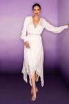 Buy_House of eda_Ivory 100% Viscose Embellished Imara Handkerchief Hem Top And Skirt Set _Online_at_Aza_Fashions