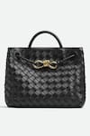 Buy_Pine and Drew_Black Woven Elora Intrecciato Bag _at_Aza_Fashions