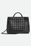 Shop_Pine and Drew_Black Woven Elora Intrecciato Bag _at_Aza_Fashions