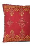 Khaabka_Maroon Cotton Linen Gul Ornamental Resham Embroidered Cushion Covers - 2 Pcs _Online_at_Aza_Fashions