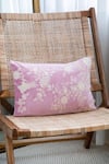 Buy_Khaabka_Pink Velvet Floral Gul Embroidered Cushion Covers - 2 Pcs _at_Aza_Fashions