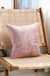 Buy_Khaabka_Purple Velvet Floral Gul And Fauna Embroidered Cushion Covers - 2 Pcs _at_Aza_Fashions