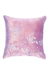 Shop_Khaabka_Purple Velvet Floral Gul And Fauna Embroidered Cushion Covers - 2 Pcs _at_Aza_Fashions