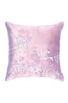 Khaabka_Purple Velvet Floral Gul And Fauna Embroidered Cushion Covers - 2 Pcs _at_Aza_Fashions