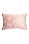 Shop_Khaabka_Pink Velvet Floral Gul Dori And Embroidered Cushion Covers - 2 Pcs _at_Aza_Fashions