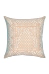 Shop_Khaabka_Cream Cotton Linen Thread Mehr Embroidered Cushion Covers - 2 Pcs _at_Aza_Fashions