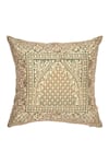 Shop_Khaabka_Green Cotton Linen Thread Shaakh Mehrab Embroidered Cushion Covers - 2 Pcs_at_Aza_Fashions