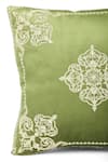 Khaabka_Green Velvet Floral Shaakh Embroidered Cushion Covers - 2 Pcs _Online_at_Aza_Fashions