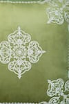 Buy_Khaabka_Green Velvet Floral Shaakh Embroidered Cushion Covers - 2 Pcs _Online_at_Aza_Fashions