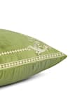 Shop_Khaabka_Green Velvet Floral Shaakh Embroidered Cushion Covers - 2 Pcs _Online_at_Aza_Fashions