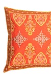 Shop_Khaabka_Orange Cotton Linen Thread Seher Embroidered Cushion Covers - 2 Pcs _Online_at_Aza_Fashions