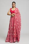 Buy_Kalakaari By Sagarika_Red Cotton Silk Rafflesia Bloom Print Lehenga Blouse Set (For Kids)_Online_at_Aza_Fashions