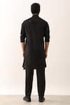 Shop_Son of A Noble Snob_Black 100% Linen Solid Yatin Long Shirt With Pant  _at_Aza_Fashions