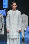 Son of A Noble Snob_White 100% Linen Plain Saman Jacket Trouser Set  _Online_at_Aza_Fashions