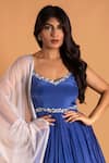 Shop_KRINA PATEL_Blue Crepe Silk Sequins Layered Embellished Gown With Ombre Dupatta _Online_at_Aza_Fashions