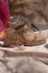 Shradha Hedau Footwear Couture_Beige Embroidered Liliana Floral Wedges _Online_at_Aza_Fashions