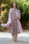 Shop_Pasha India_Pink Cambric Printed Floral High Round Pintucked Kurta Salwar Set _Online_at_Aza_Fashions