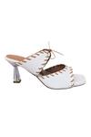 Buy_Devano_White Renata Square Toe Tie Up Heels _Online_at_Aza_Fashions