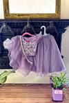 Shop_Rage Attire-Sweta Saria_Purple Organza, Cotton, Silk Embroidery, Beads Hand Blouse Lehenga Set _Online_at_Aza_Fashions