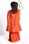 Shop_Rage Attire-Sweta Saria_Orange Bamboo, Organza Bandhani Print Kurta Sharara Set _at_Aza_Fashions