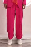 Buy_Mahima Mahajan_Pink Moss Crepe Ansh Solid Blazer Pant Set _Online_at_Aza_Fashions