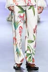 Buy_Mahima Mahajan_Ivory Moss Crepe Printed Jay Floral Bundi Pant Set _Online_at_Aza_Fashions