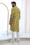 Shop_Mahima Mahajan_Yellow Moss Crepe Printed Floral Asim Kurta And Pant Set _at_Aza_Fashions