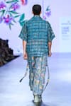 Shop_Mahima Mahajan_Grey Organza Botanic Bloom Print Neil Pocket Pant _at_Aza_Fashions