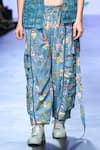 Mahima Mahajan_Grey Organza Botanic Bloom Print Neil Pocket Pant _Online_at_Aza_Fashions