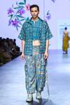 Buy_Mahima Mahajan_Grey Organza Botanic Bloom Print Neil Pocket Pant _Online_at_Aza_Fashions